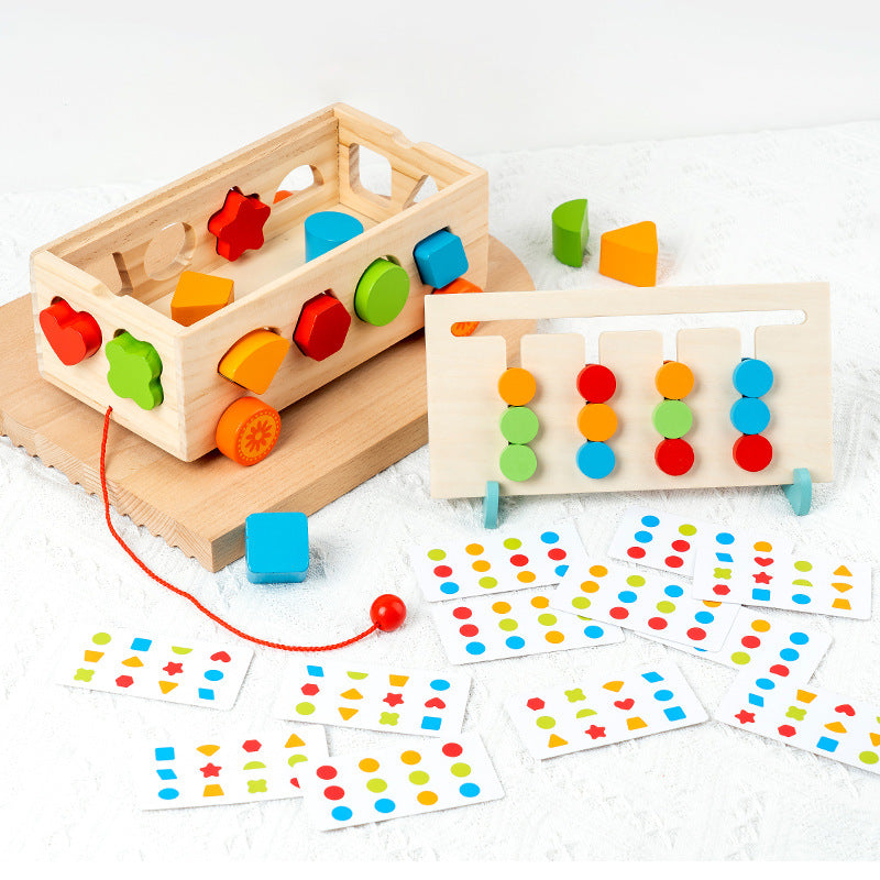 Montessori Educational Shape Sorting Toy Trailer