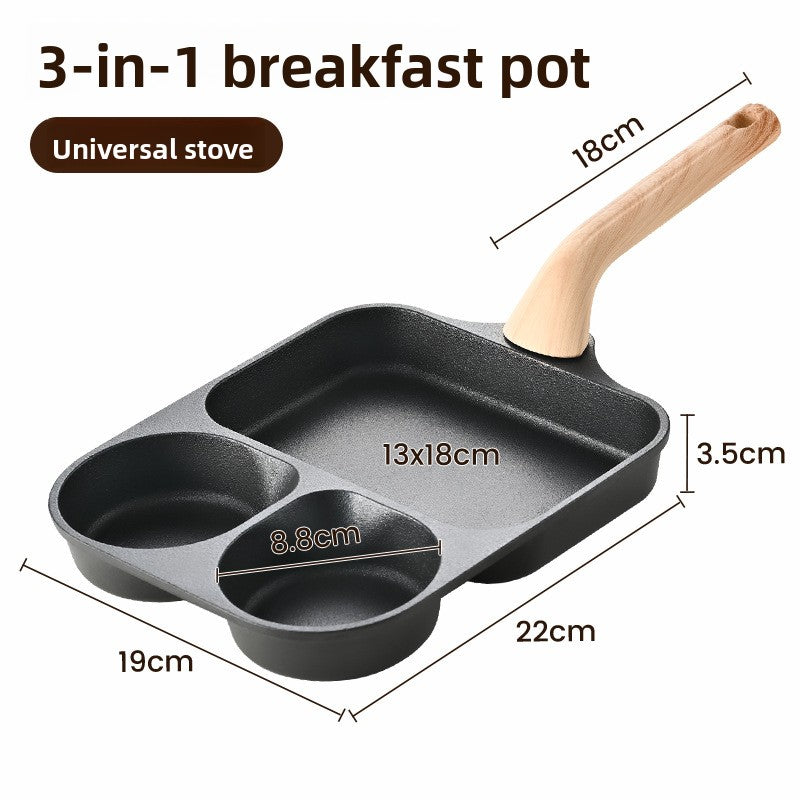 Multi-Compartment Cast Iron Cooking Pan
