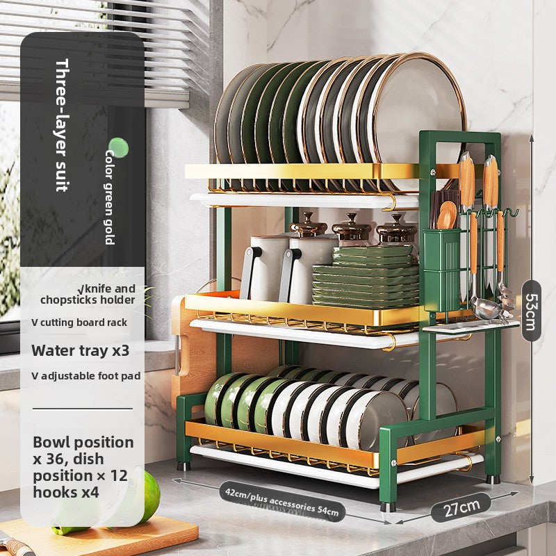 Multi-Layer Kitchen Dish Drainer Storage Rack