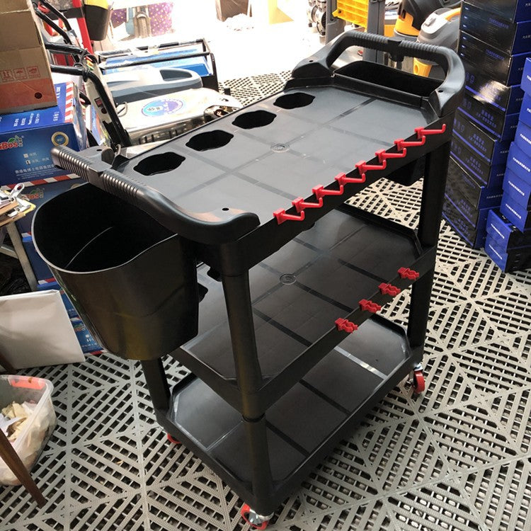 Multi-Layer Plastic Tool Trolley for Car Wash