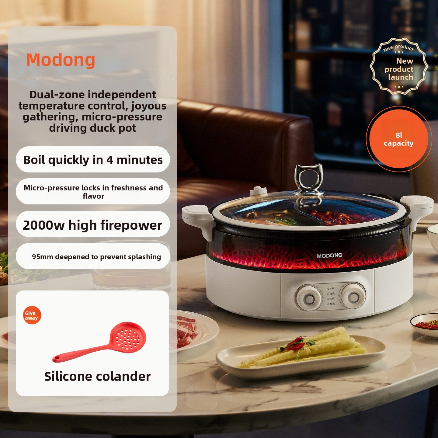 Multifunctional Electric Hot Pot with Dual Temperature Control
