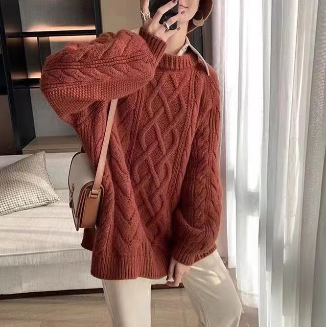 New Autumn-Winter Solid-Colored Sweater