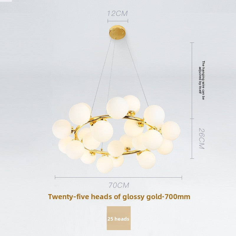 Nordic Glass Ball Multi-Head LED Chandelier