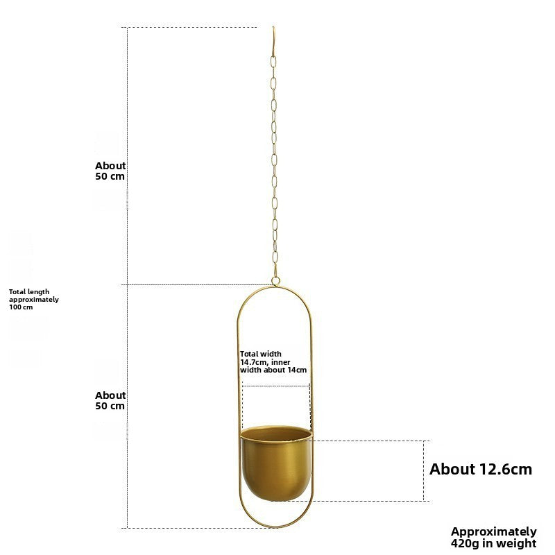 Nordic Iron Hanging Flower Pot for Plants