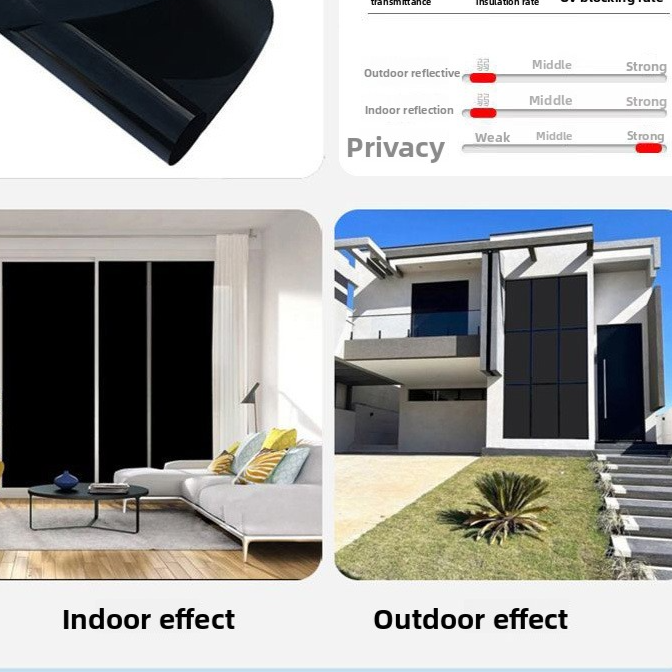 One Way Privacy Window Film Heat Insulation UV Protection