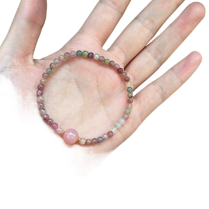 opening ring women imitation tourmaline light luxury niche design food finger ring retro color crystal beads ring wholesale