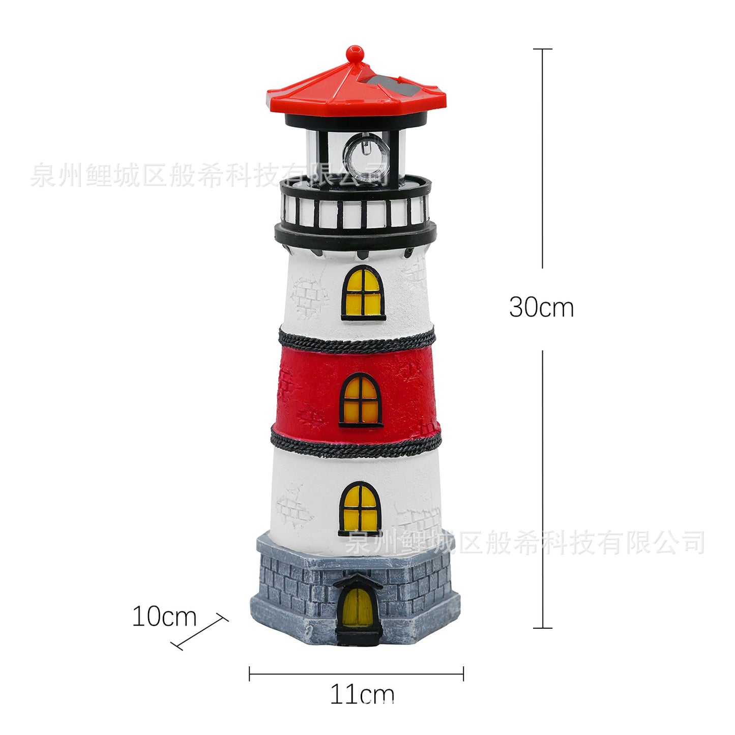 Outdoor Solar Resin Rotating Lighthouse Courtyard Landscape Decorative Lamp Lawn Garden Ornament American Style Lighthouse