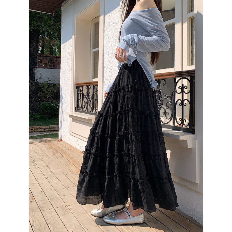 Patchwork half-length skirt