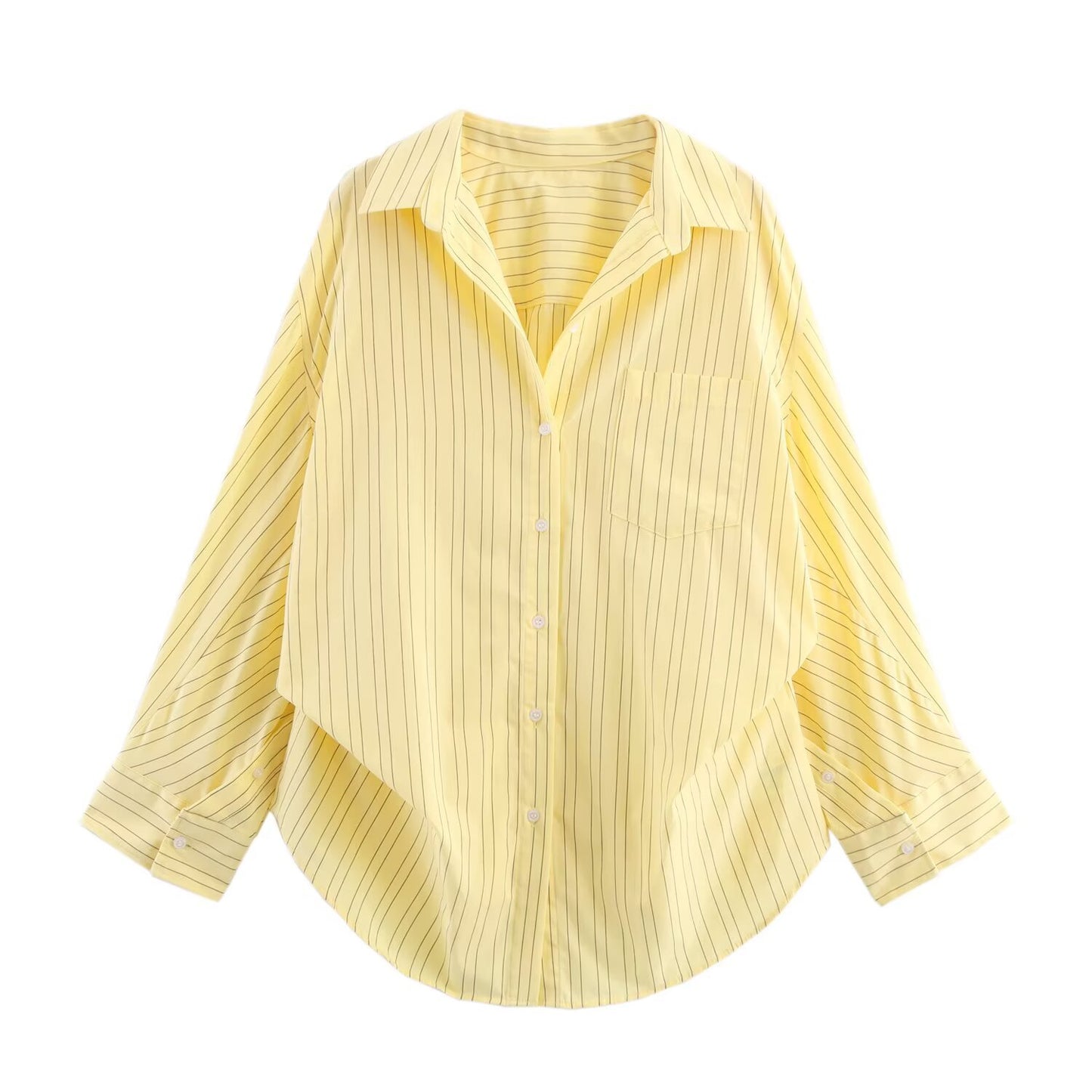 PB & ZA Women's 2025 Summer New Loose Casual Simple Lel Bat Sleeve Poplin Shirt 2020458