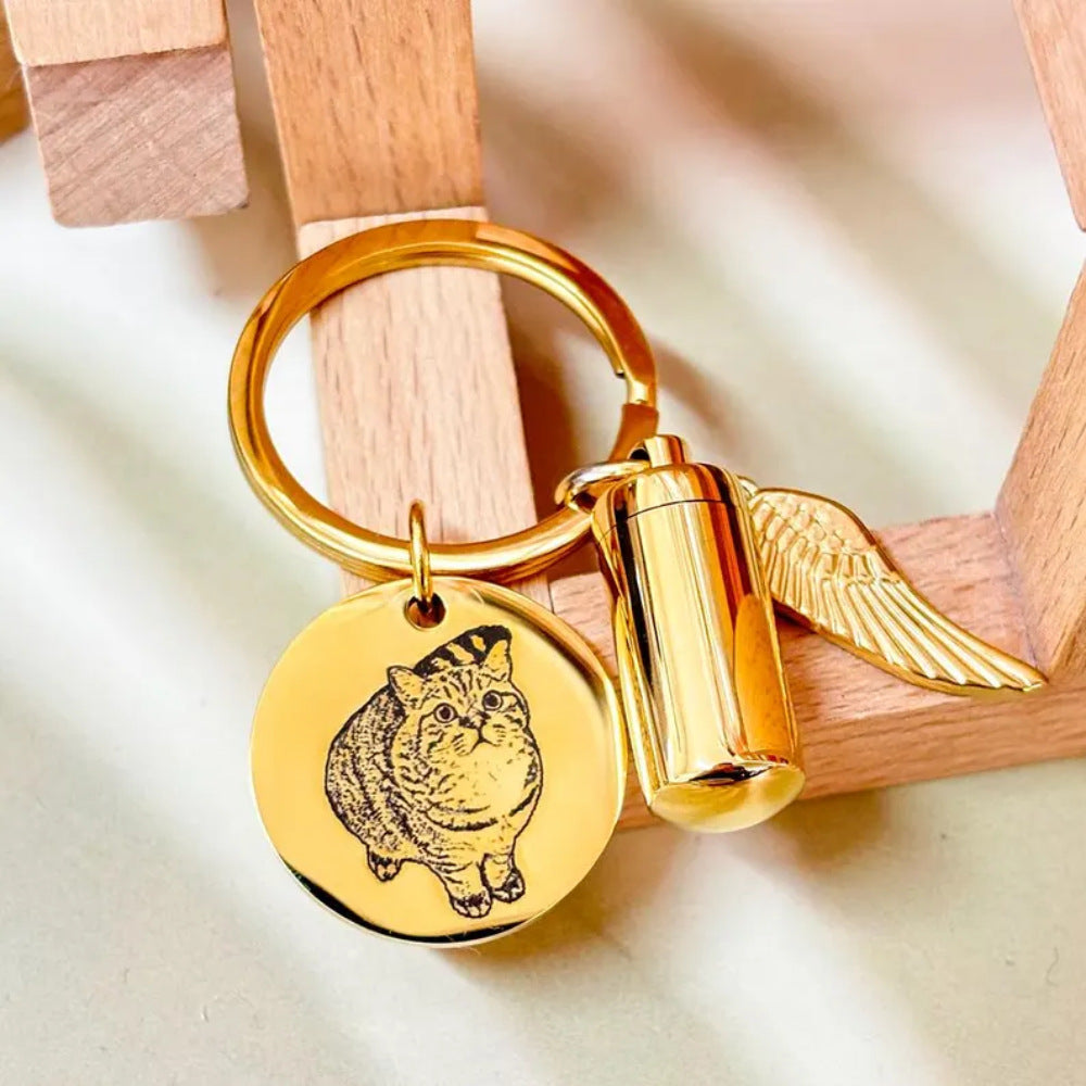 Pet Memorial Keychain with Engraving Option