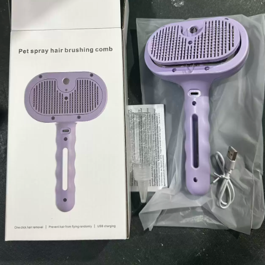 Pet Spray Grooming Comb with Detangling Function