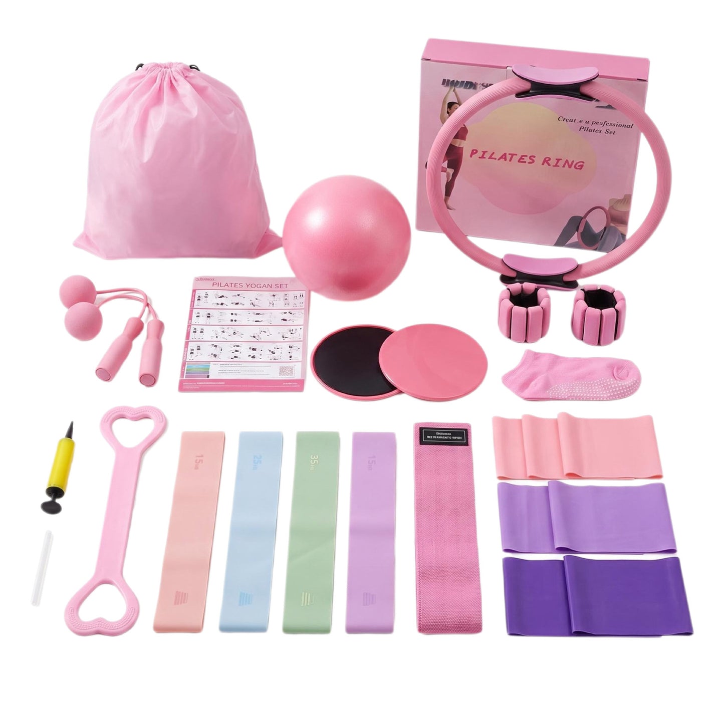 Pilates Yoga Ball Resistance Band Set