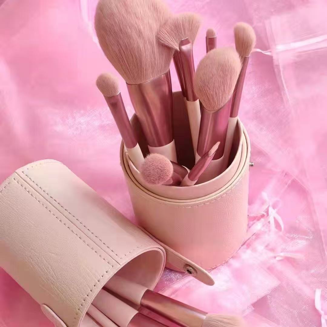Pink Heart Makeup Brush Set