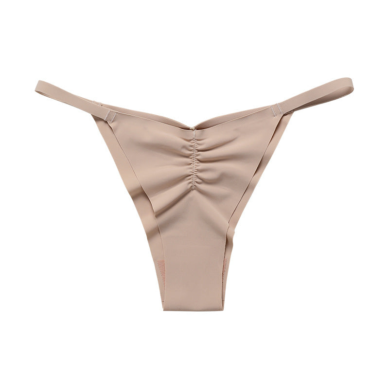Pleated pure cotton crotch sexy women's triangle pants