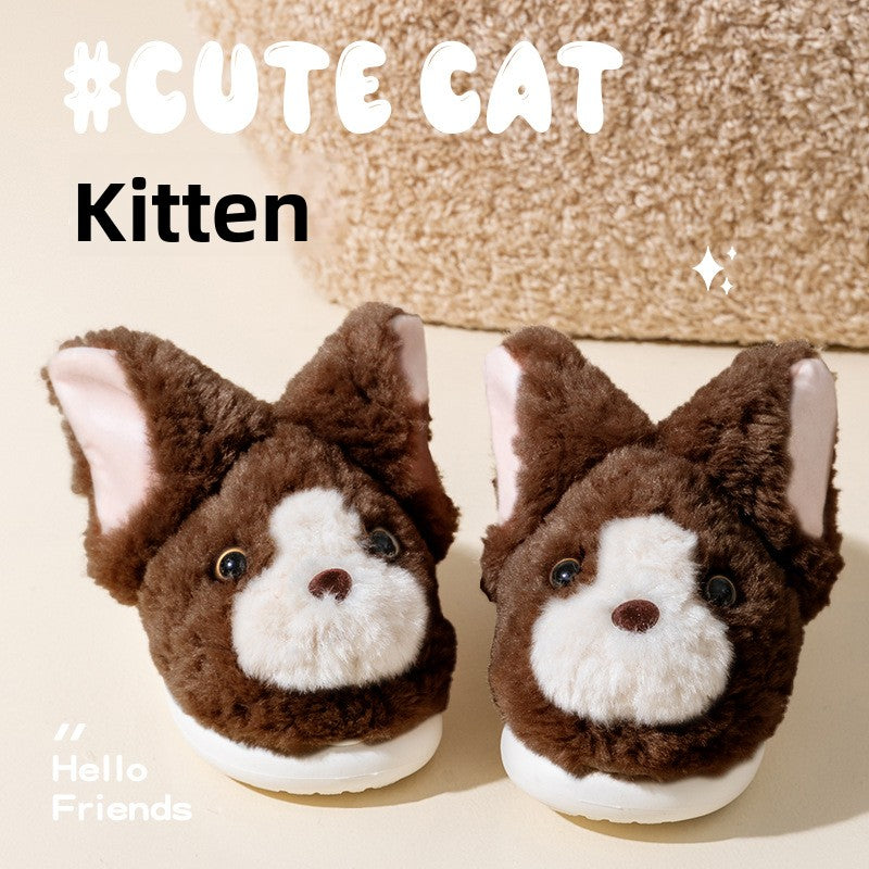 Plush Animal Slippers for Winter Indoor Wear