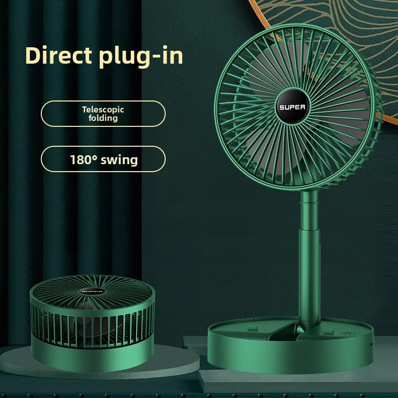 Portable folding desk fan with phone holder