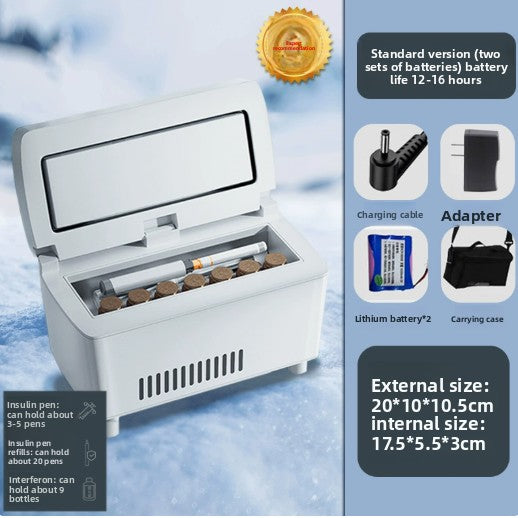 Portable Insulin Refrigeration Box Car Charging Mini Refrigerator