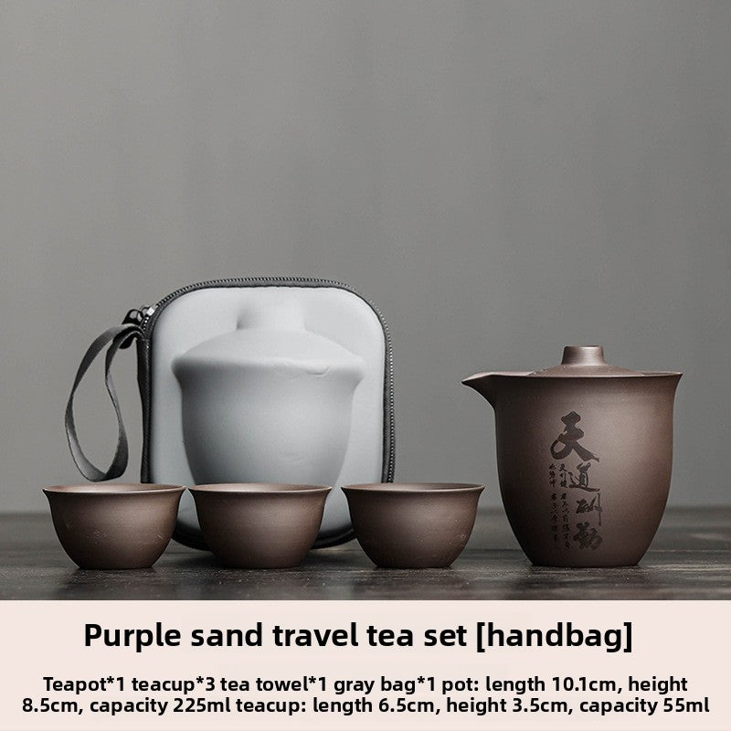 Portable Purple Sand Tea Set