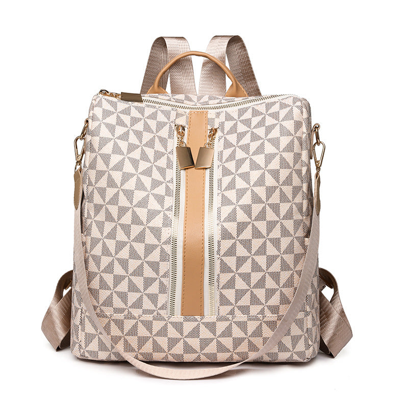 Printed double-shoulder bag for women, large capacity