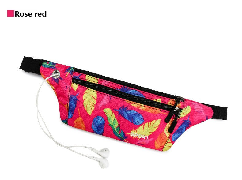 Printed Nylon Waist Crossbody Bag