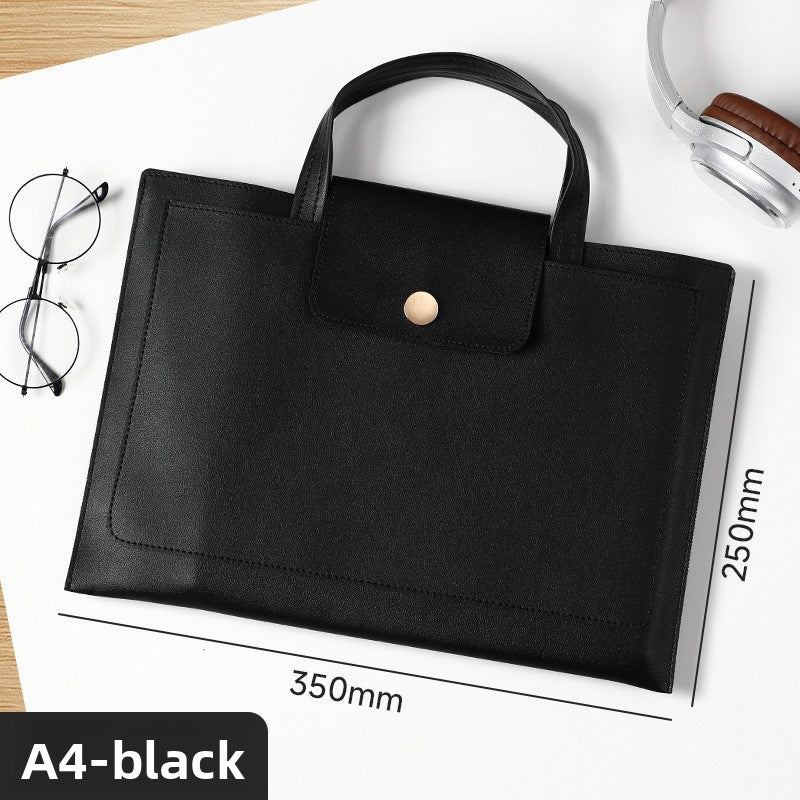 PU Leather A4 Laptop Document Bag