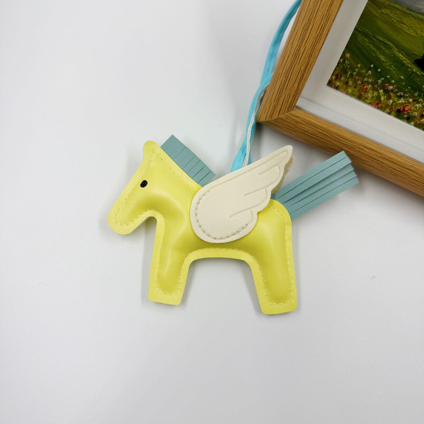 Pu Leather Bag Angel Little Pegasus Keychain Pendant Pendant
