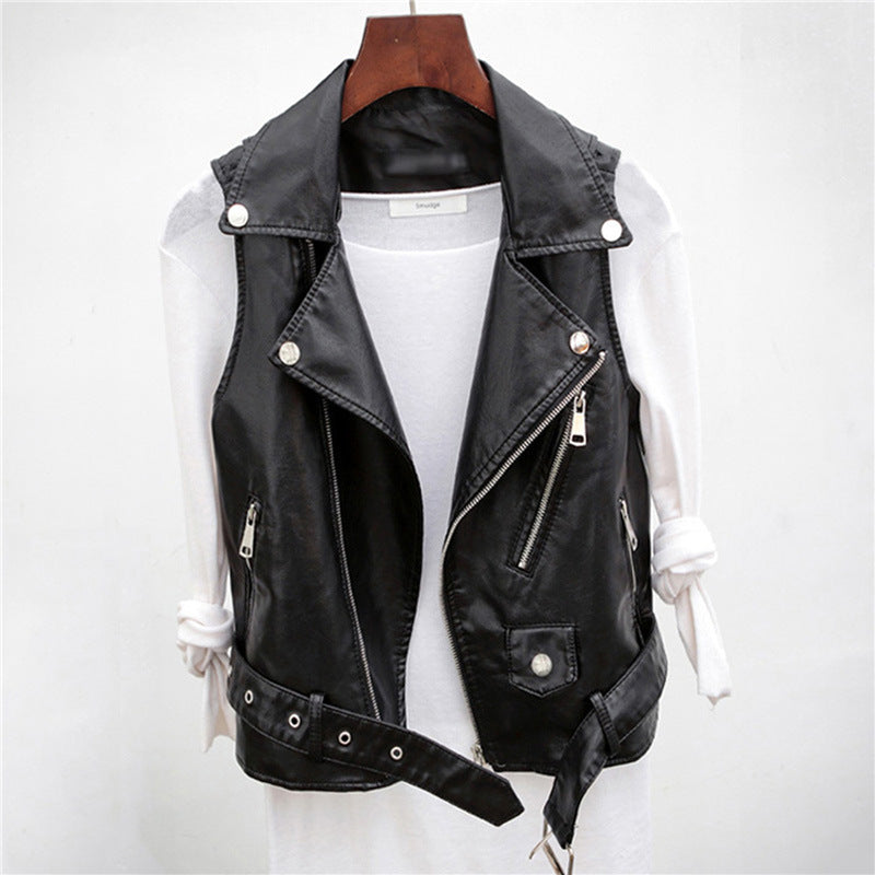PU leather vest