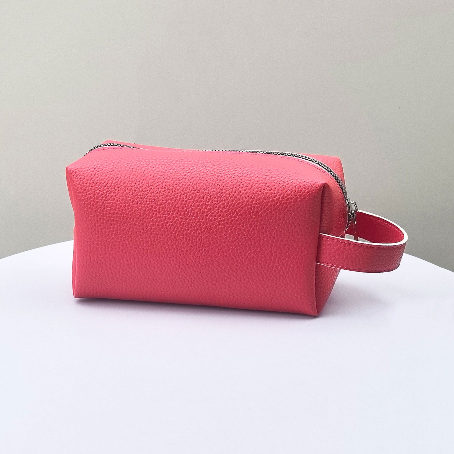 Pure Color PU Cosmetic Bag Waterproof Portable Storage