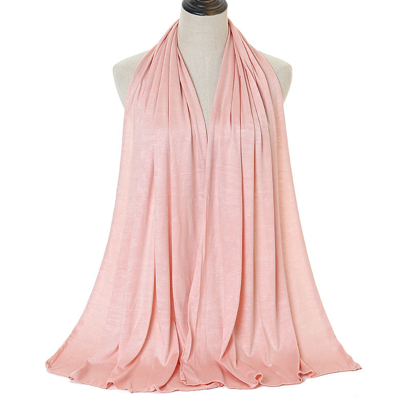 Pure Color Rayon Knitted Scarf