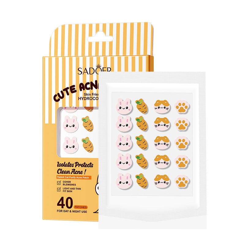 Rabbit and Cat Acne Patches 40 Pieces Acne Patches