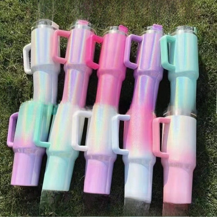 Rainbow Insulated Stainless Steel Water Bottle with Handle