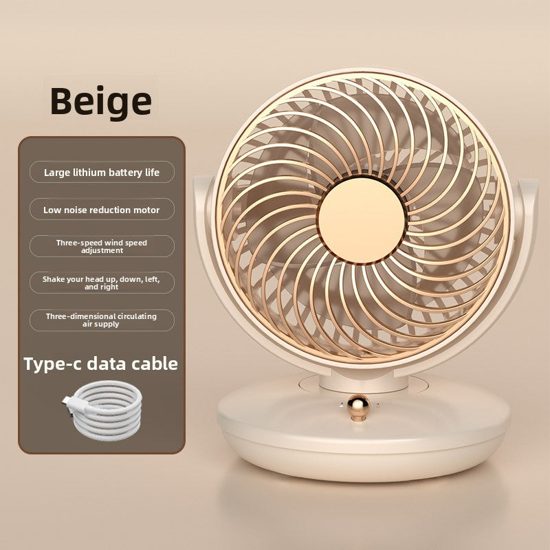 Rechargeable Shaking Head USB Mini Fan
