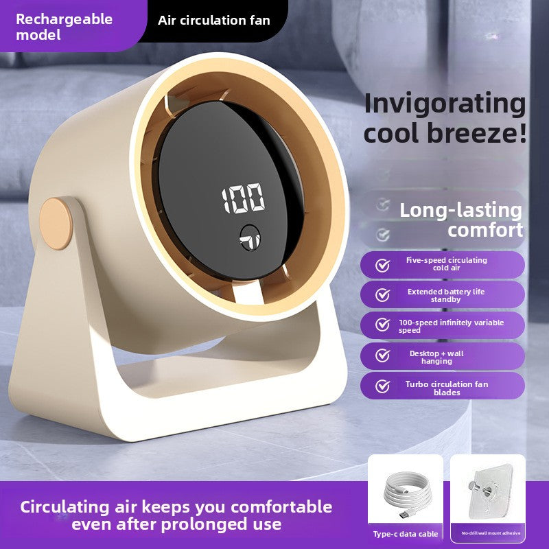 Rechargeable USB Desktop Fan with Hook