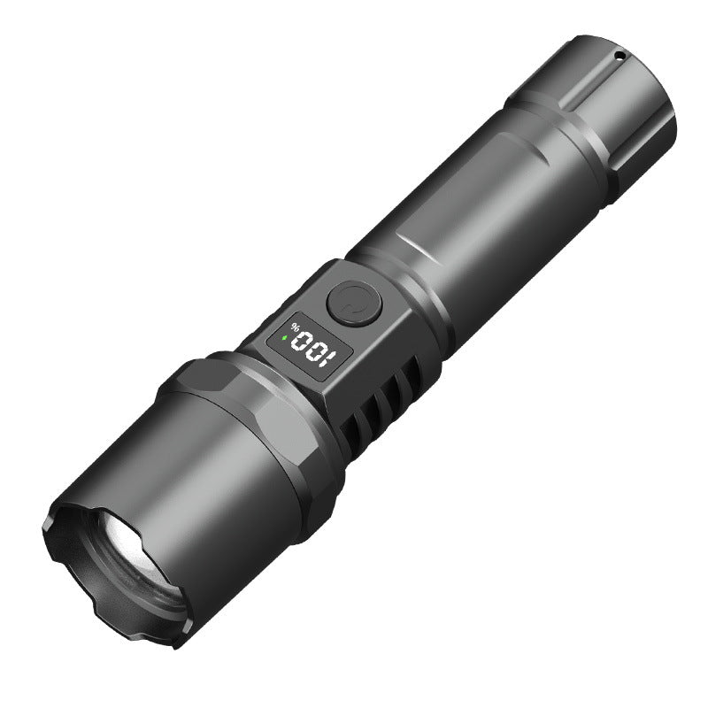 Rechargeable Zoom LED Flashlight with Digital Display