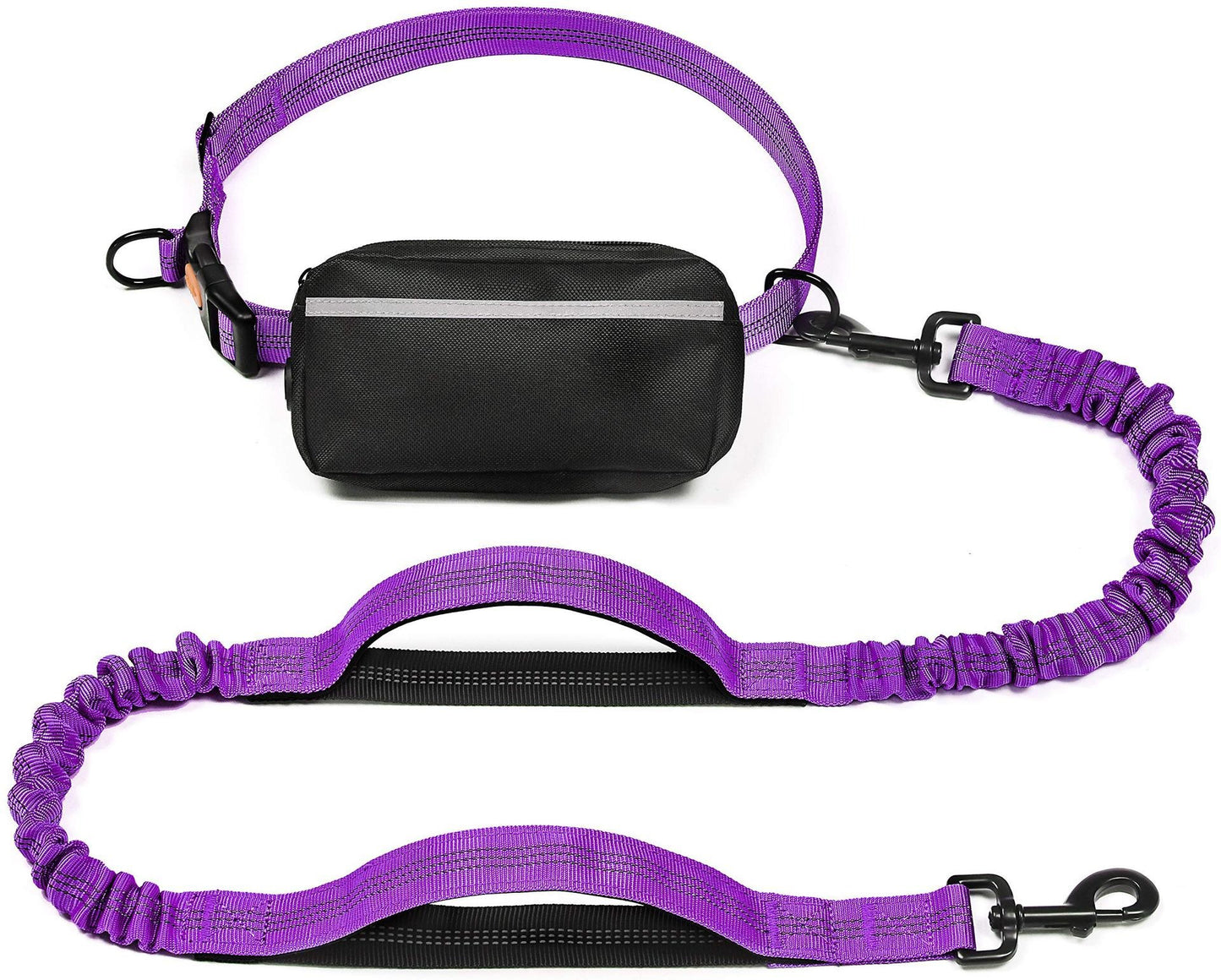 Reflective Elastic Dog Leash with Multifunctional Waist Bag