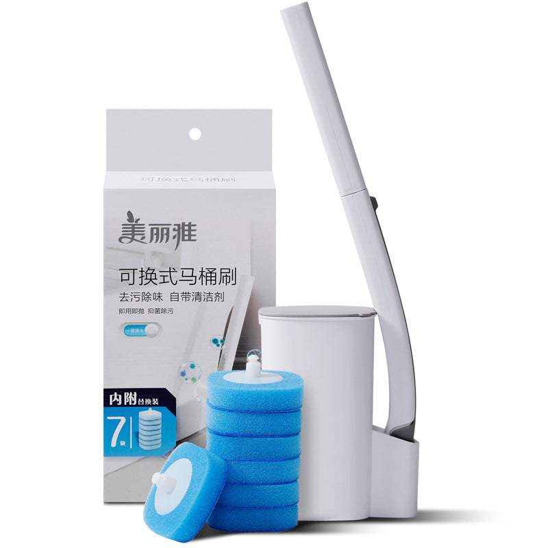 Replaceable Disposable Toilet Brush Set