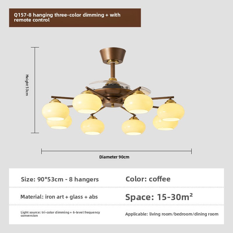 Retro Ceiling Fan Light with Full Spectrum Illumination