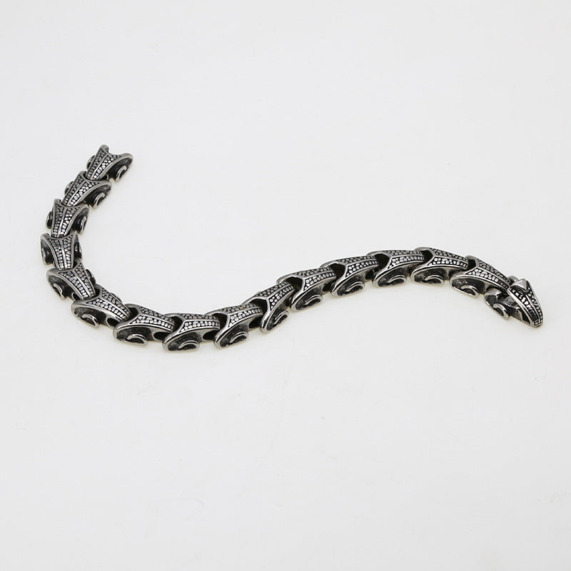 Retro Dragon Bone Titanium Steel Bracelet