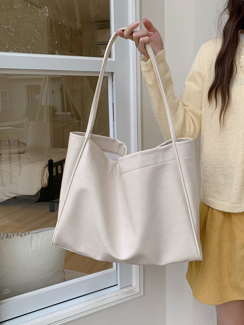 Retro Large Capacity Soft PU Tote Bag