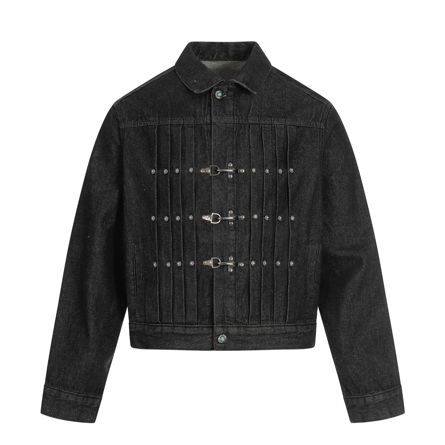 Retro Metal Buckle Denim Jacket