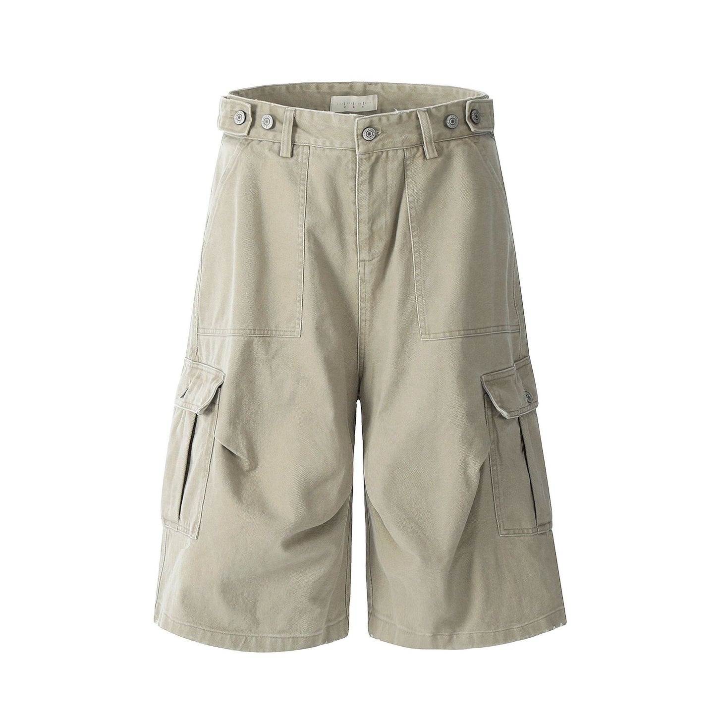 Retro Multi-Pocket Workwear Shorts