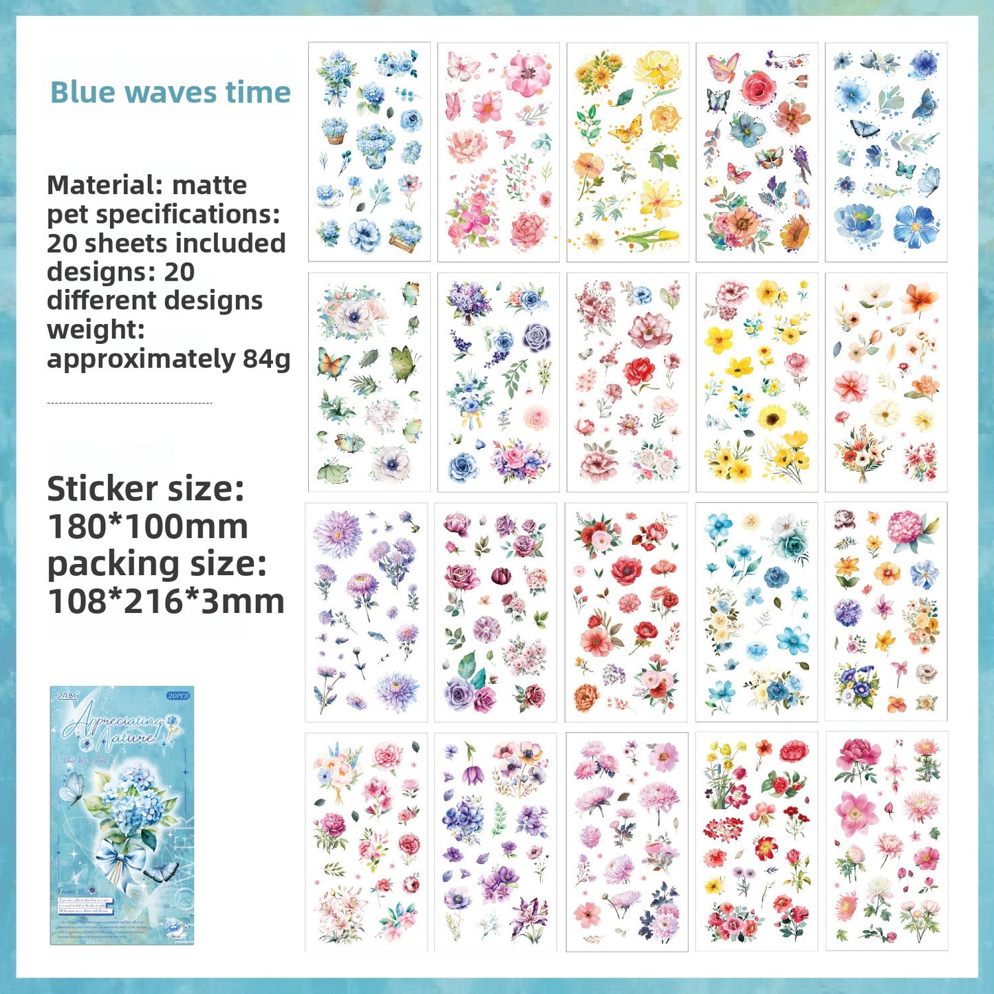 Retro Plant Pattern Stickers