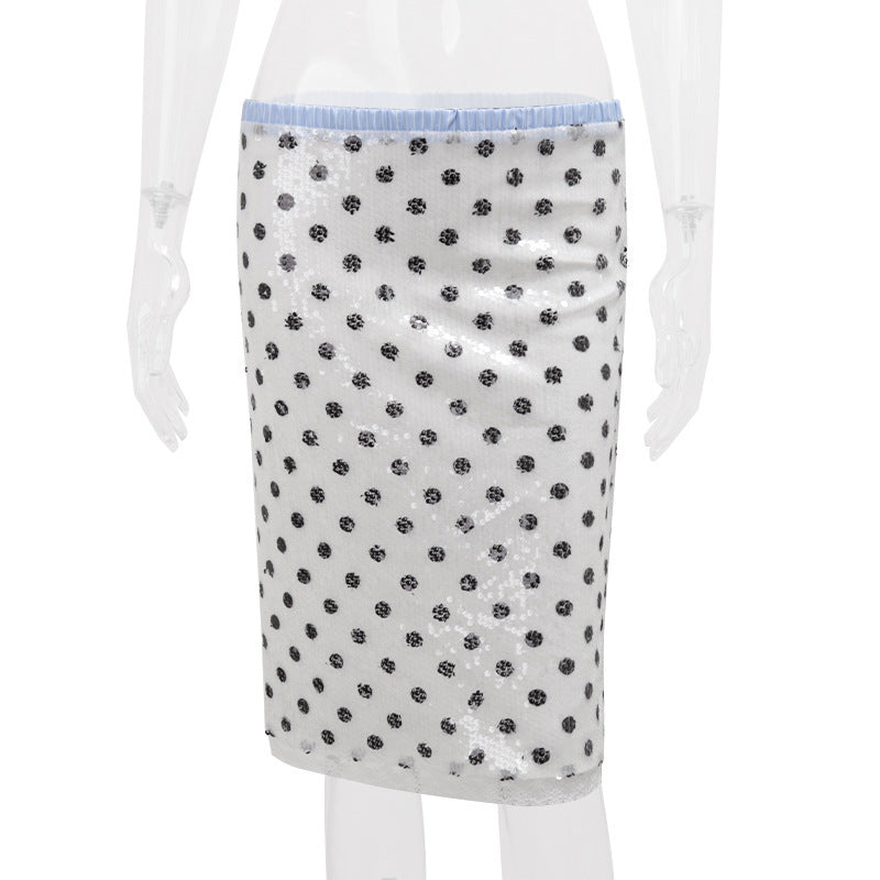 Retro Polka Dot Low Waist Skirt