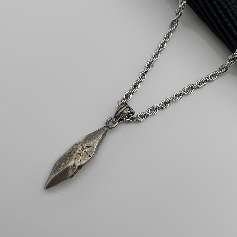 Retro Silver Plated Wishing Stone Necklace