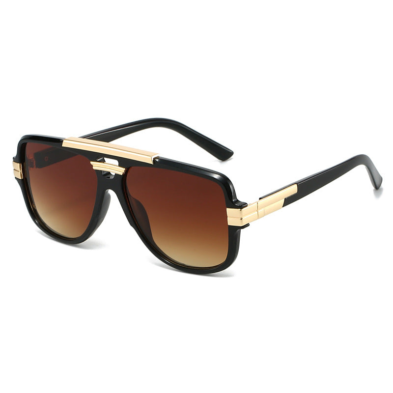 Retro Square Polarized Sunglasses Metal Frame