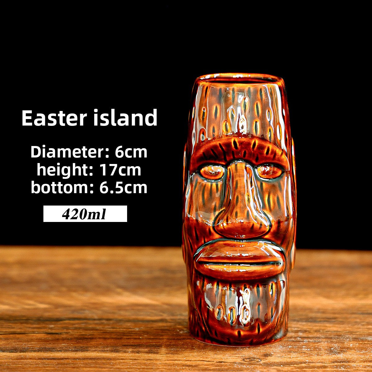 Retro Tiki Themed Ceramic Cocktail Cup