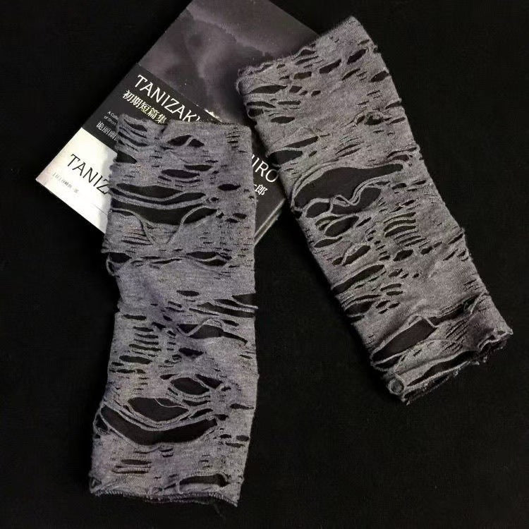 Ripped Gothic Half-Finger Gloves