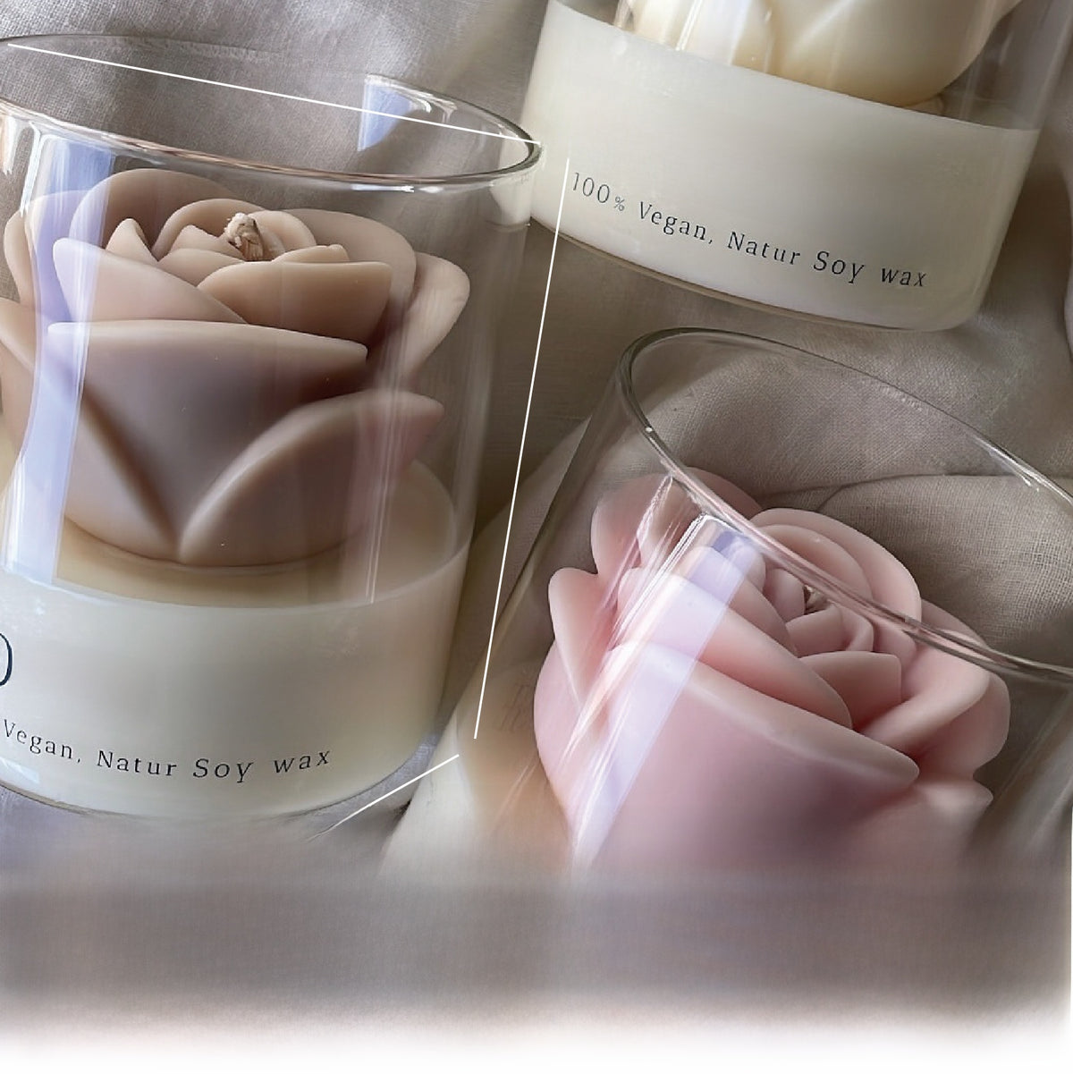 Rose glass candle fragrance