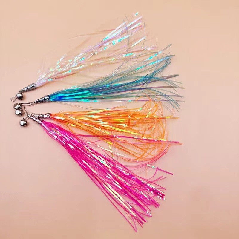 Rotating Suaser Cup Cat Teaser Wand with Feather Attachments