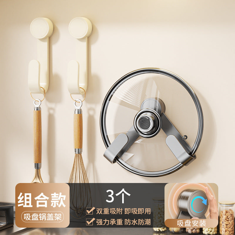 Rotating Suction Cup Pot Lid Organizer